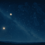 A star-filled Roman night sky with glowing planets, constellations, and mythic celestial figures outlined among the stars, symbolizing Rome’s vision of divine cosmic order.
